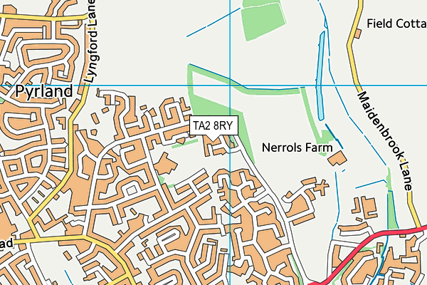 TA2 8RY map - OS VectorMap District (Ordnance Survey)