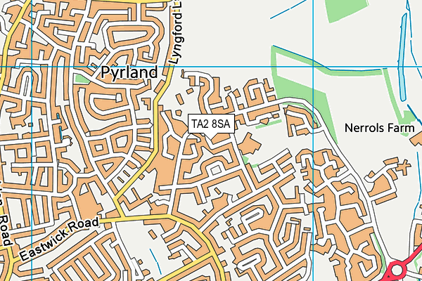 TA2 8SA map - OS VectorMap District (Ordnance Survey)