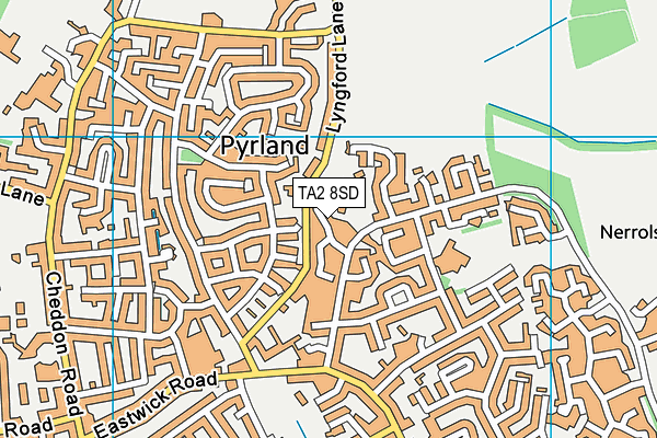 TA2 8SD map - OS VectorMap District (Ordnance Survey)