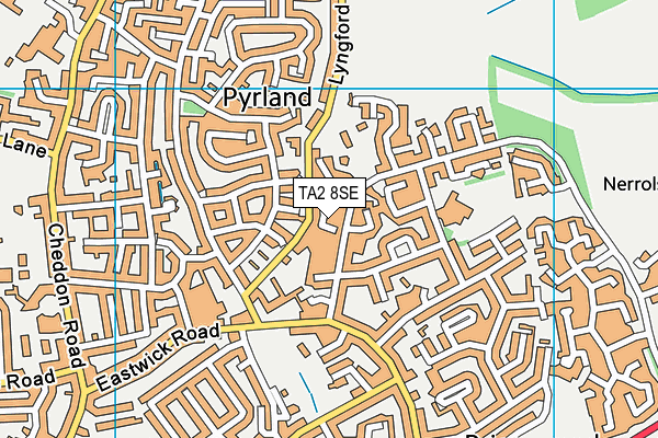 TA2 8SE map - OS VectorMap District (Ordnance Survey)