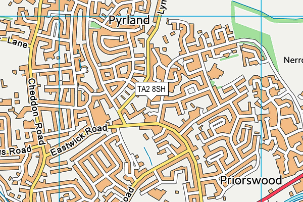 TA2 8SH map - OS VectorMap District (Ordnance Survey)