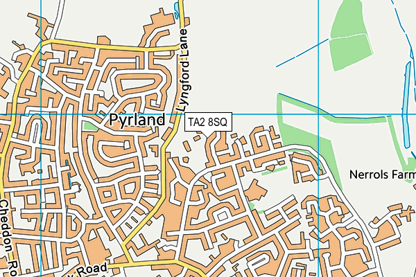TA2 8SQ map - OS VectorMap District (Ordnance Survey)