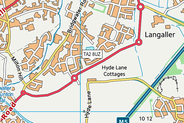 TA2 8UZ map - OS VectorMap District (Ordnance Survey)