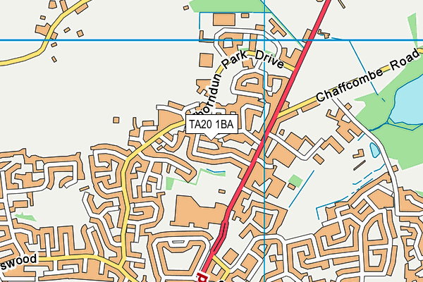 TA20 1BA map - OS VectorMap District (Ordnance Survey)