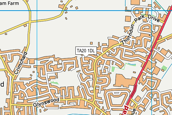 TA20 1DL map - OS VectorMap District (Ordnance Survey)