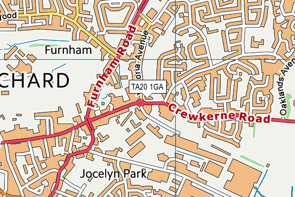 TA20 1GA map - OS VectorMap District (Ordnance Survey)