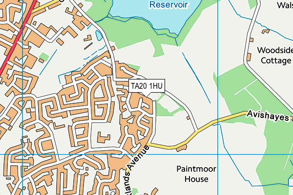TA20 1HU map - OS VectorMap District (Ordnance Survey)