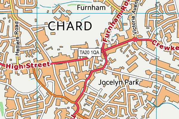 Chard School map (TA20 1QA) - OS VectorMap District (Ordnance Survey)
