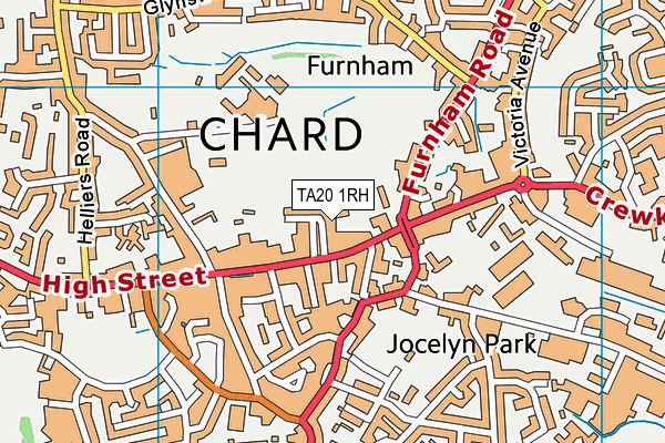 Chard Rfc map (TA20 1RH) - OS VectorMap District (Ordnance Survey)