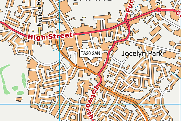 TA20 2AN map - OS VectorMap District (Ordnance Survey)