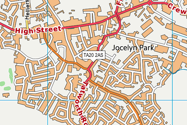 TA20 2AS map - OS VectorMap District (Ordnance Survey)