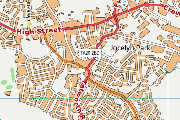 TA20 2BD map - OS VectorMap District (Ordnance Survey)