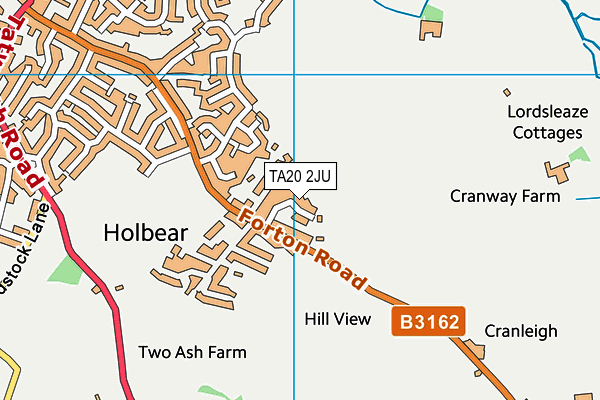 TA20 2JU map - OS VectorMap District (Ordnance Survey)