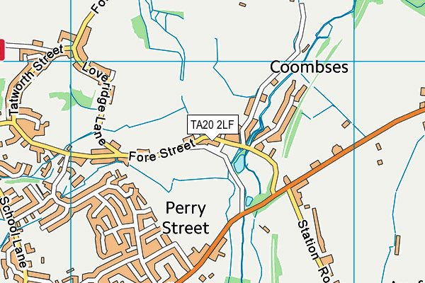 TA20 2LF map - OS VectorMap District (Ordnance Survey)