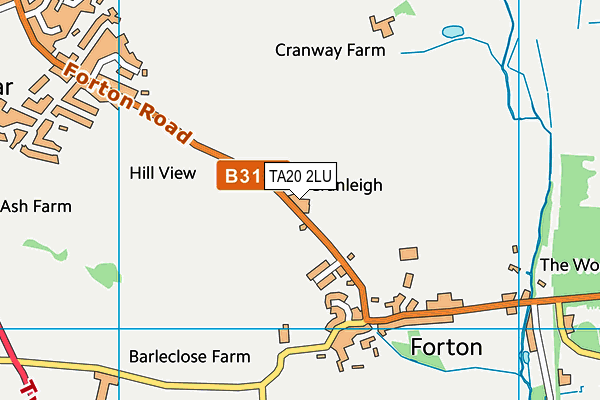 TA20 2LU map - OS VectorMap District (Ordnance Survey)