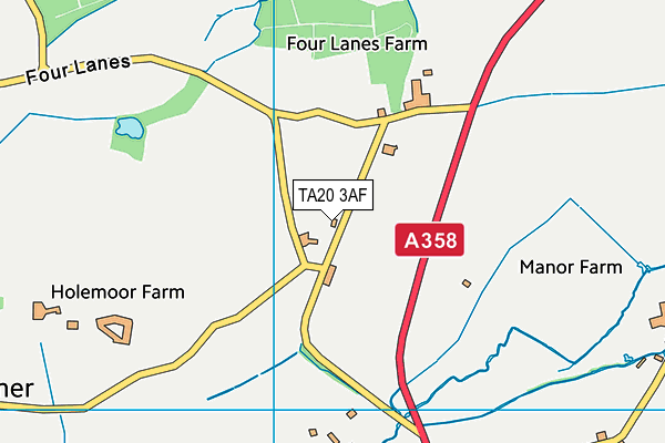 TA20 3AF map - OS VectorMap District (Ordnance Survey)