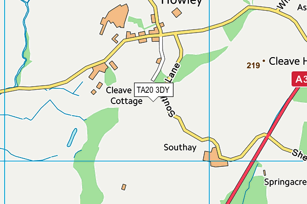 TA20 3DY map - OS VectorMap District (Ordnance Survey)