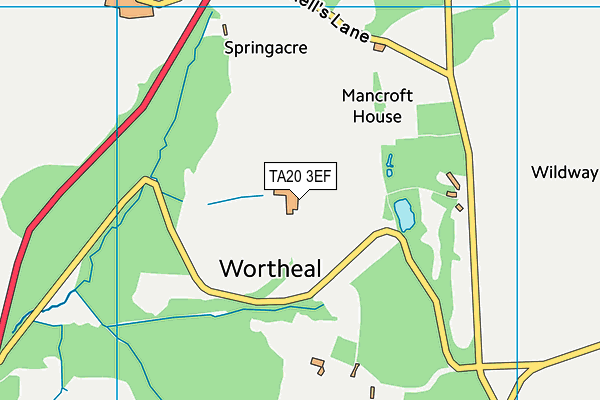 TA20 3EF map - OS VectorMap District (Ordnance Survey)