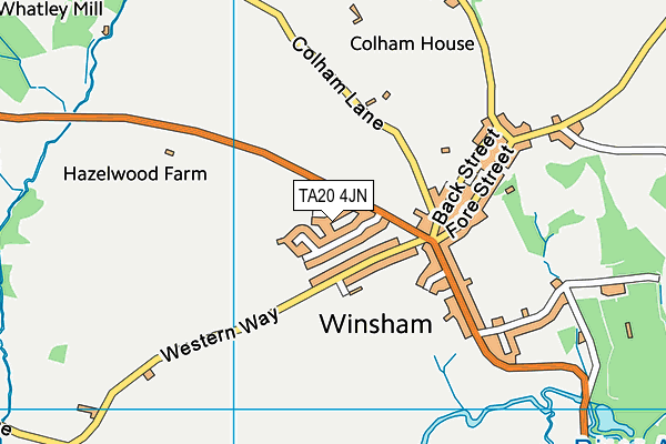 Winsham Upper Recreation Ground map (TA20 4JN) - OS VectorMap District (Ordnance Survey)