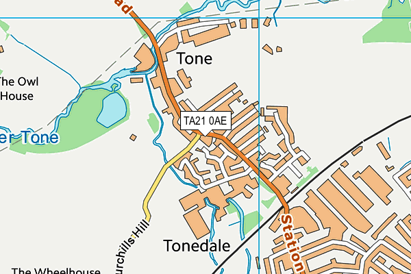 TA21 0AE map - OS VectorMap District (Ordnance Survey)