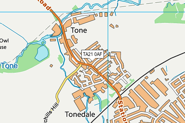 TA21 0AF map - OS VectorMap District (Ordnance Survey)