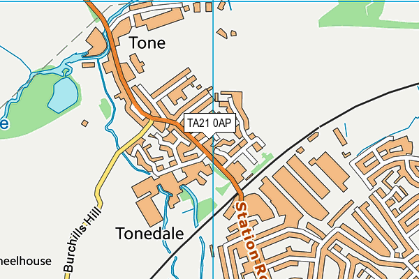 TA21 0AP map - OS VectorMap District (Ordnance Survey)