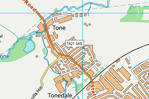 TA21 0AS map - OS VectorMap District (Ordnance Survey)