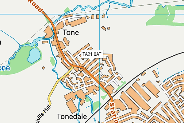 TA21 0AT map - OS VectorMap District (Ordnance Survey)