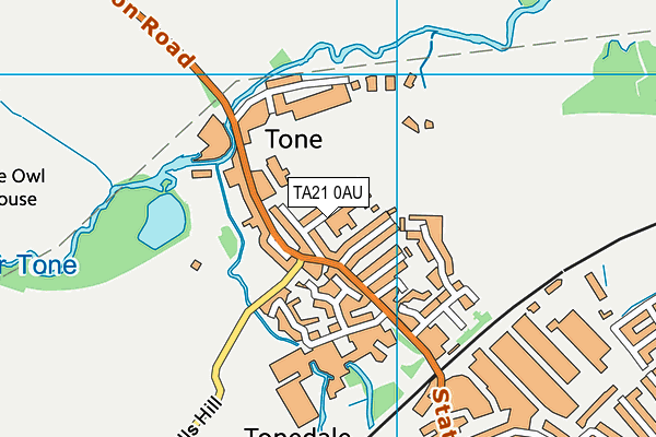 TA21 0AU map - OS VectorMap District (Ordnance Survey)