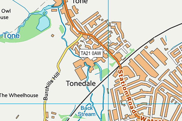 TA21 0AW map - OS VectorMap District (Ordnance Survey)