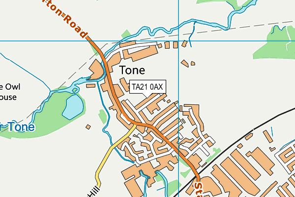 TA21 0AX map - OS VectorMap District (Ordnance Survey)