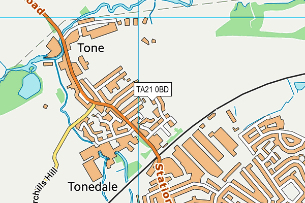 TA21 0BD map - OS VectorMap District (Ordnance Survey)