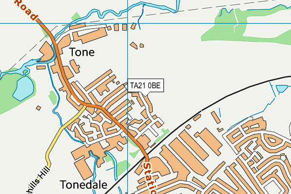 TA21 0BE map - OS VectorMap District (Ordnance Survey)