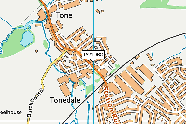 TA21 0BG map - OS VectorMap District (Ordnance Survey)