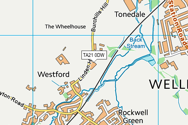 TA21 0DW map - OS VectorMap District (Ordnance Survey)