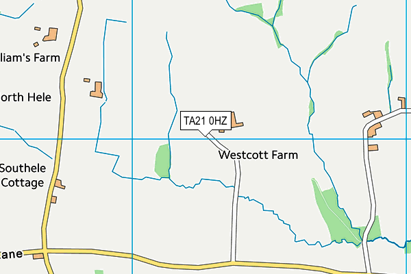 TA21 0HZ map - OS VectorMap District (Ordnance Survey)