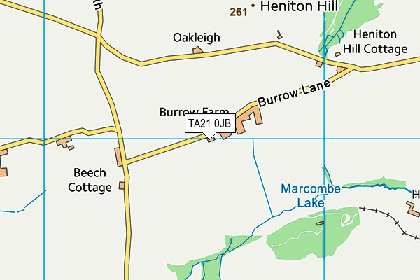 TA21 0JB map - OS VectorMap District (Ordnance Survey)