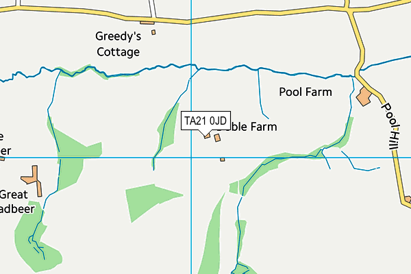 TA21 0JD map - OS VectorMap District (Ordnance Survey)