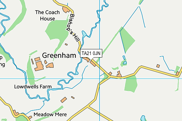 TA21 0JN map - OS VectorMap District (Ordnance Survey)