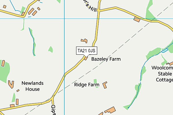 TA21 0JS map - OS VectorMap District (Ordnance Survey)