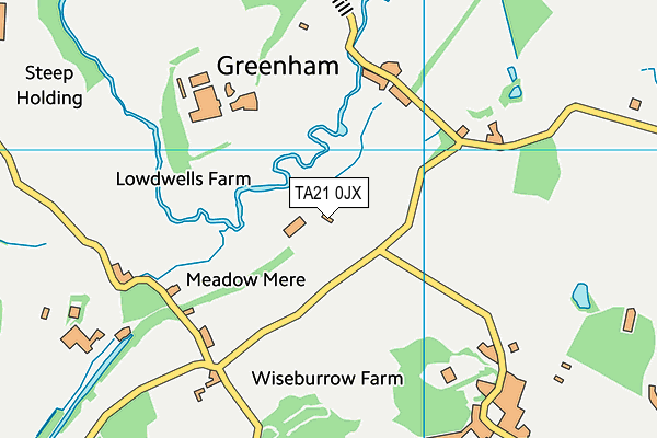TA21 0JX map - OS VectorMap District (Ordnance Survey)