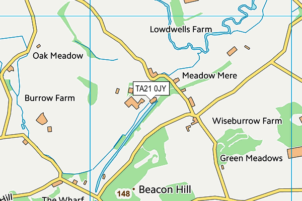 TA21 0JY map - OS VectorMap District (Ordnance Survey)