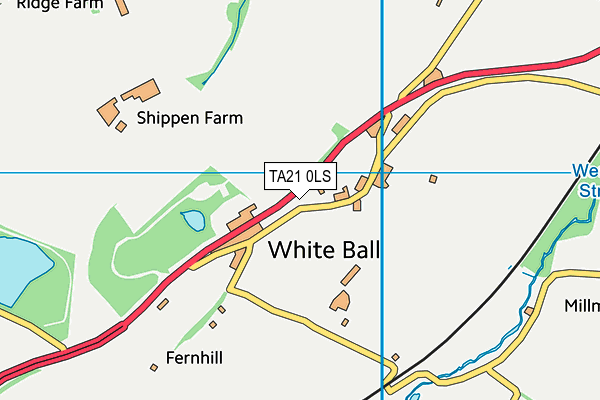 TA21 0LS map - OS VectorMap District (Ordnance Survey)