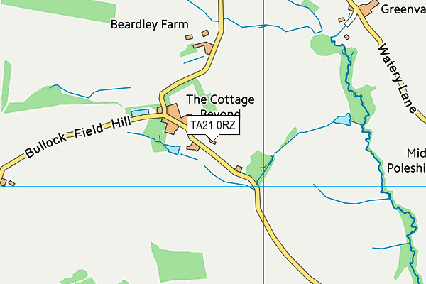 TA21 0RZ map - OS VectorMap District (Ordnance Survey)