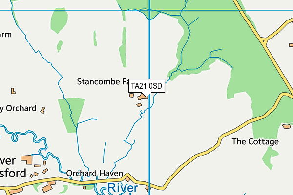 TA21 0SD map - OS VectorMap District (Ordnance Survey)