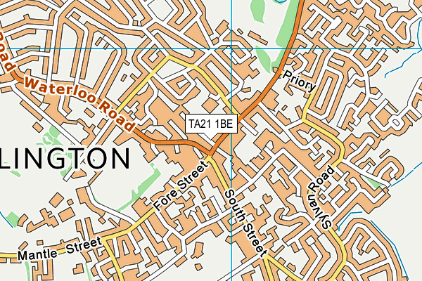 TA21 1BE map - OS VectorMap District (Ordnance Survey)