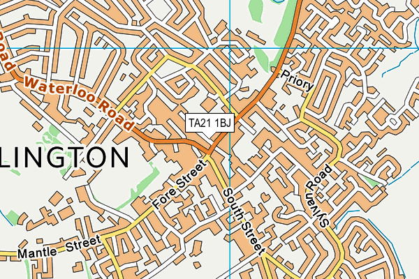 TA21 1BJ map - OS VectorMap District (Ordnance Survey)