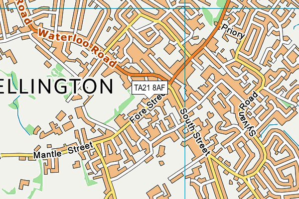 TA21 8AF map - OS VectorMap District (Ordnance Survey)