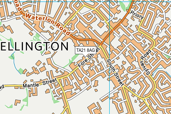 TA21 8AG map - OS VectorMap District (Ordnance Survey)