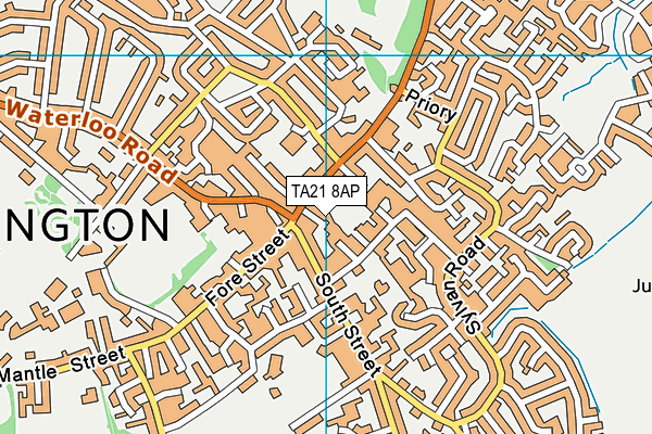 TA21 8AP map - OS VectorMap District (Ordnance Survey)